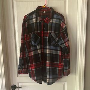 Maurices Red and Black Casual Button Down Shirt